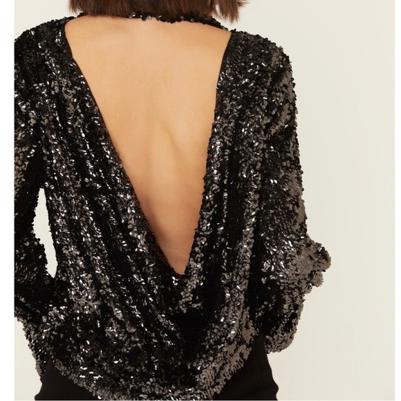 Free People Moonstruck Top Size M Black - Picture 4 of 13